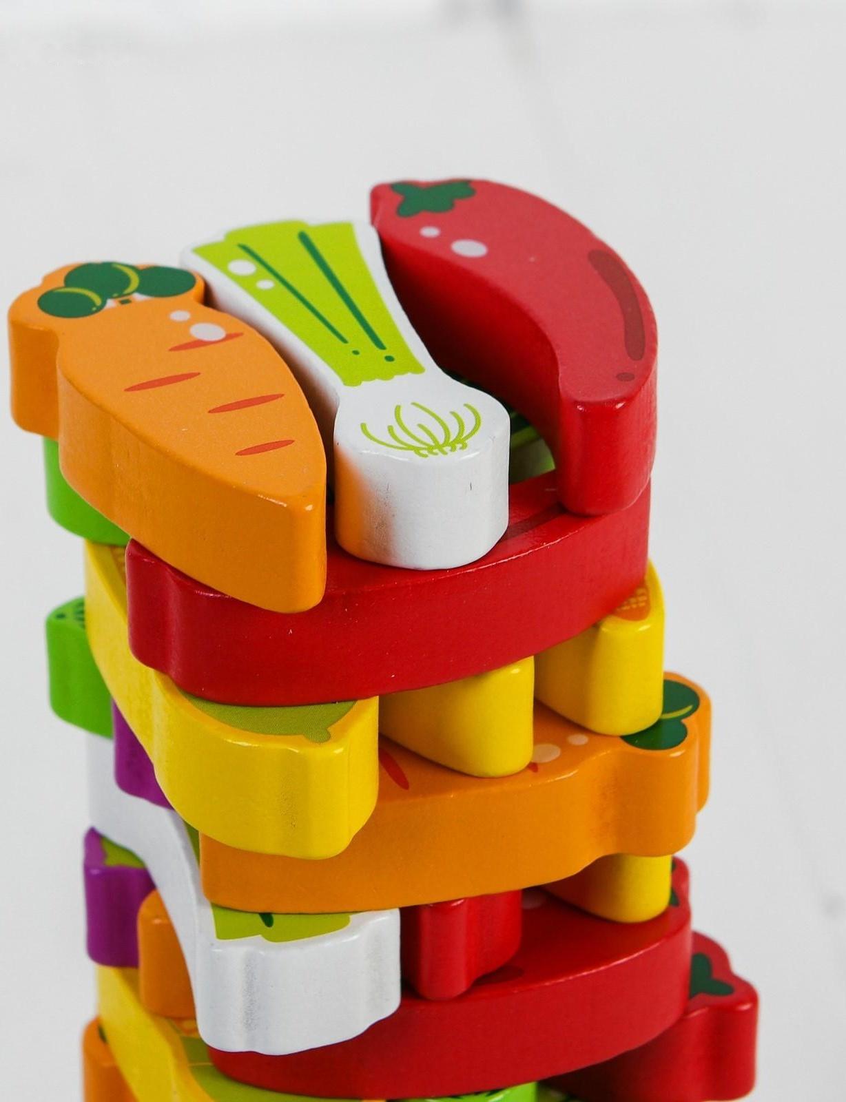 Игра «Падающая башня. Овощи», 55 элементов