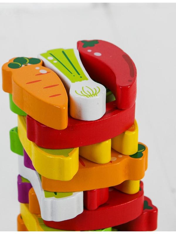 Игра «Падающая башня. Овощи», 55 элементов