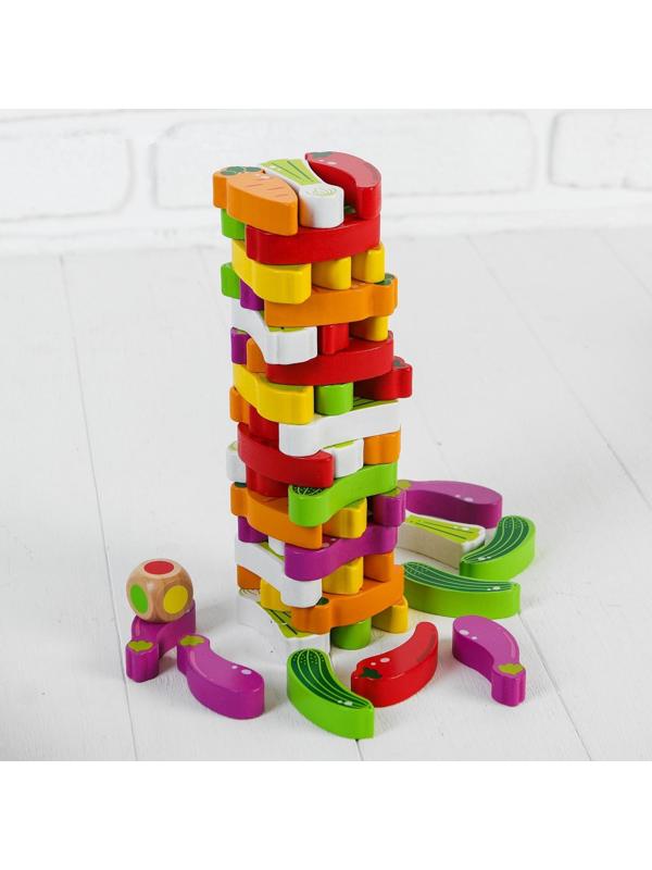 Игра «Падающая башня. Овощи», 55 элементов