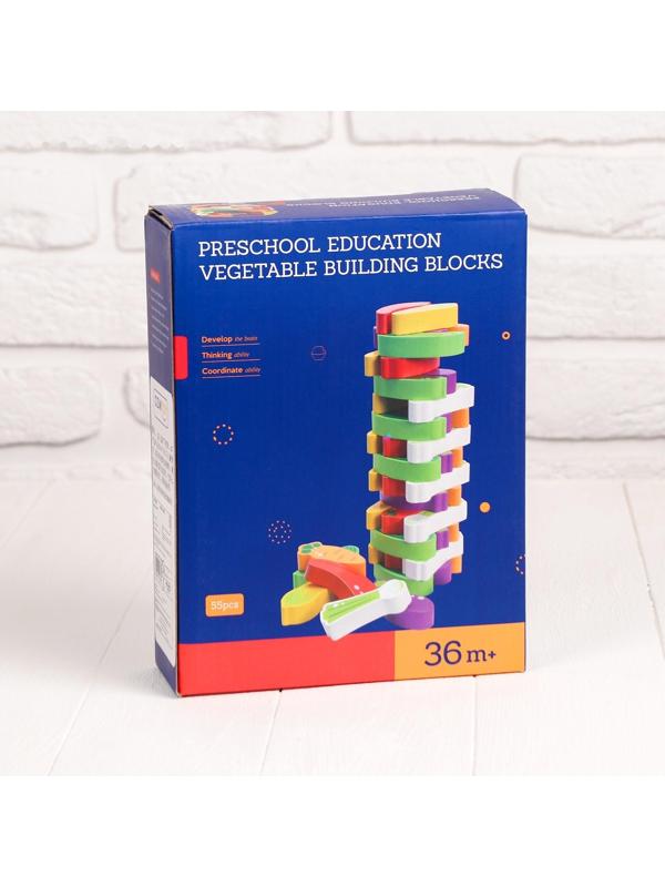 Игра «Падающая башня. Овощи», 55 элементов