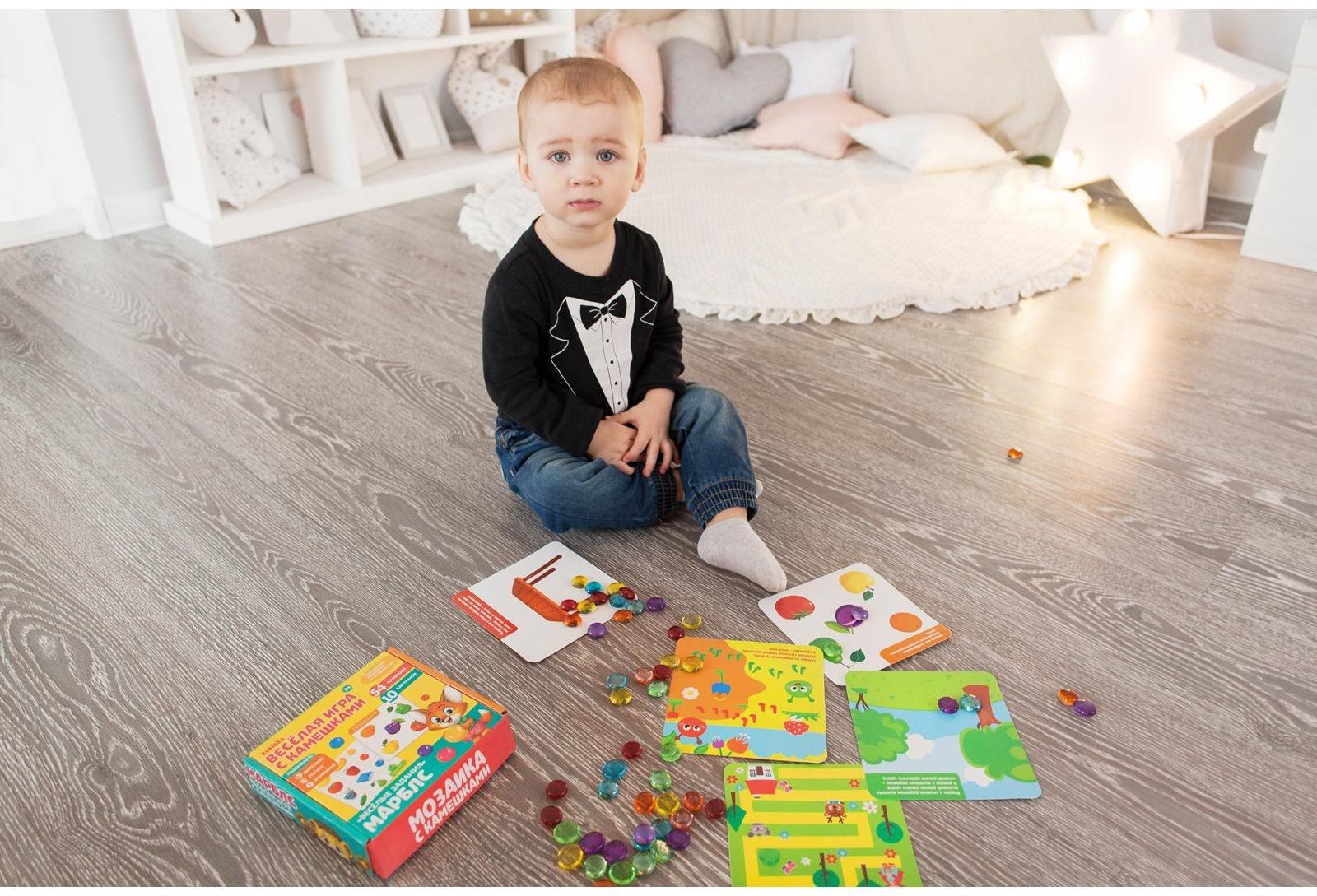 Мозаика с камешками «Марблс. Весёлые задания», карточки, по методике Монтессори