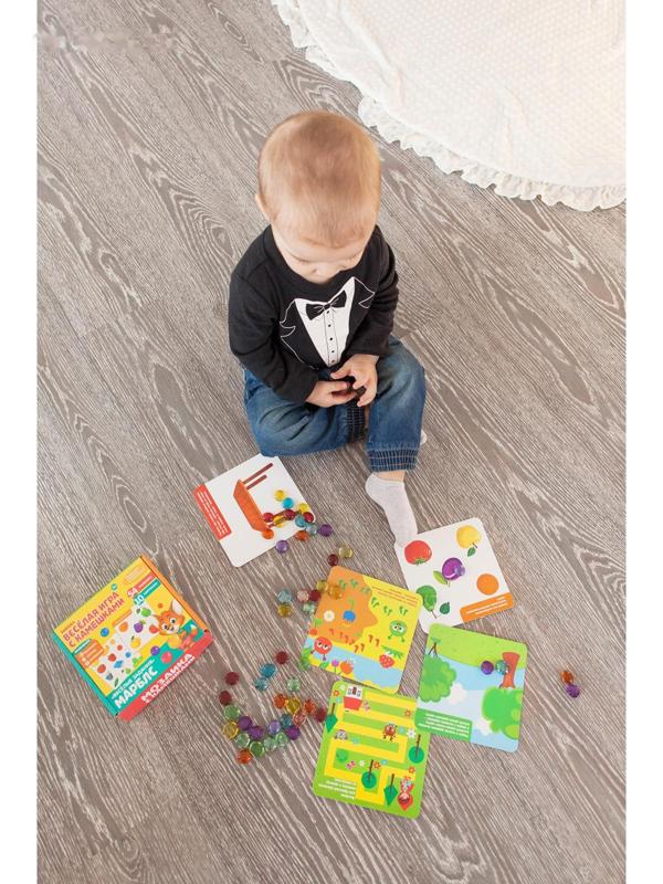 Мозаика с камешками «Марблс. Весёлые задания», карточки, по методике Монтессори