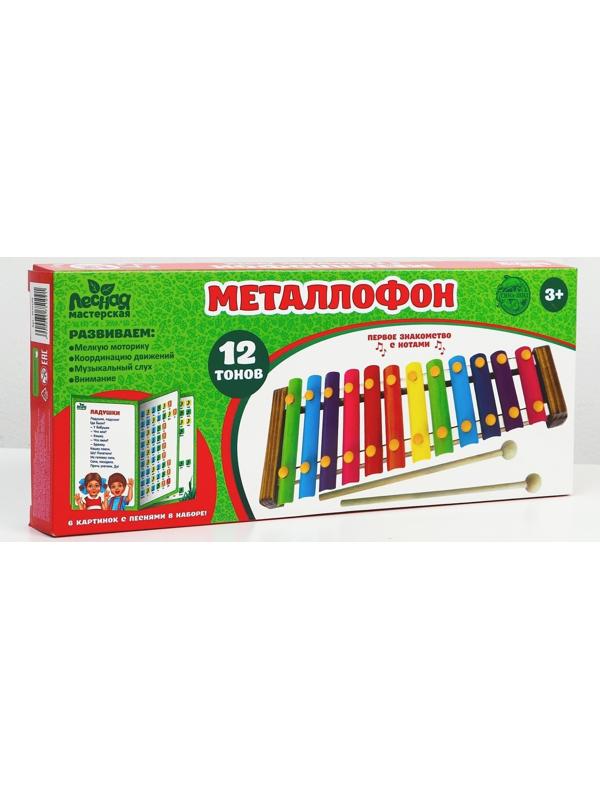Металлофон, 12 тонов + карточки с песнями