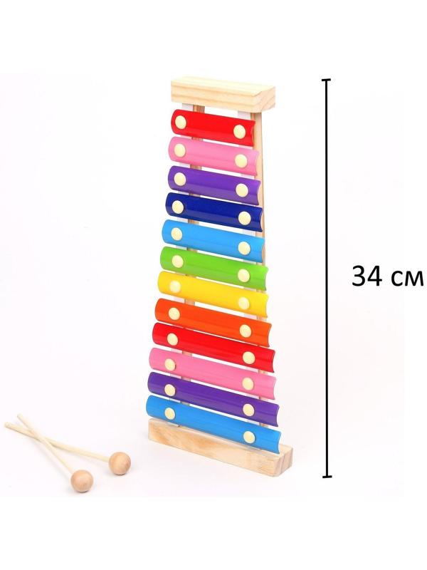 Металлофон, 12 тонов + карточки с песнями