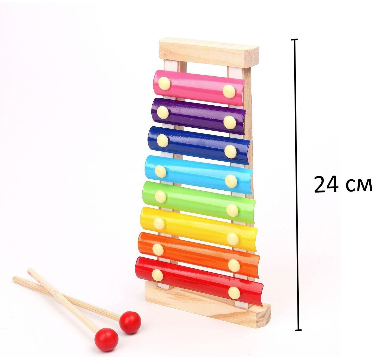 Металлофон, 8 тонов + карточки с песнями