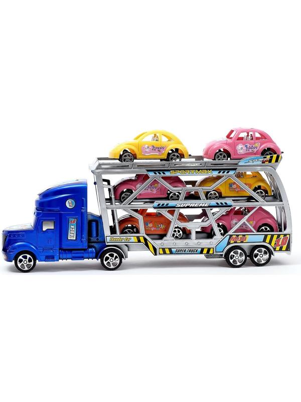Грузовик инерционный «Тягач» с 6 машинами, МИКС