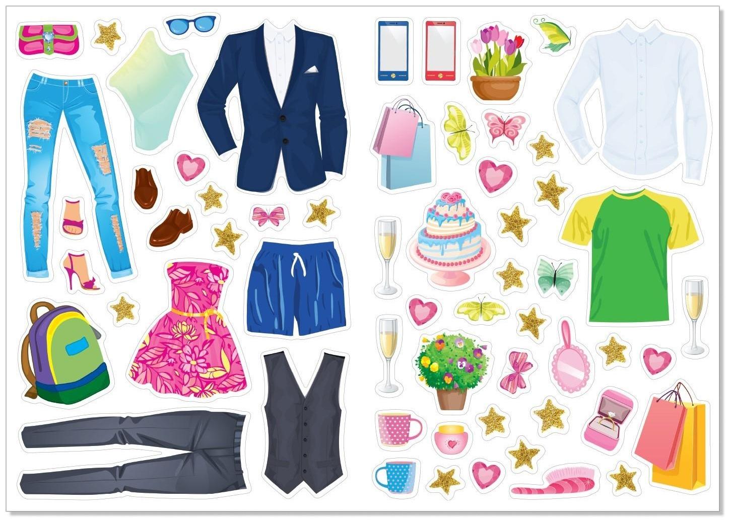 Наклейки «Наряди куколку. Свадьба», 12 стр.