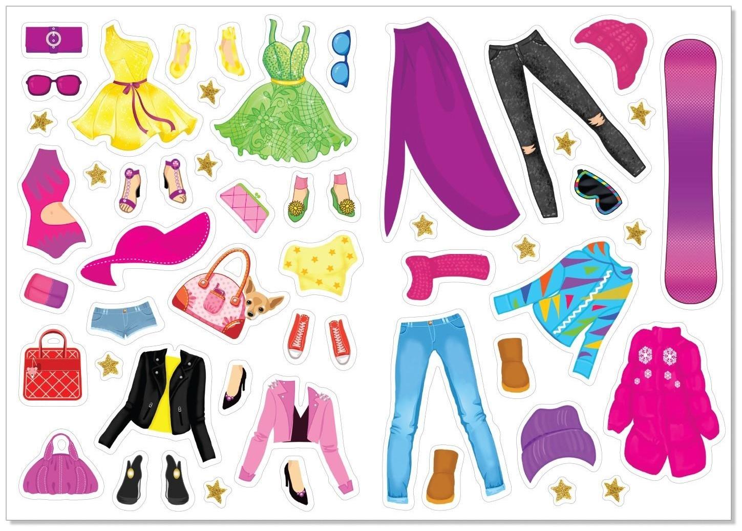 Наклейки «Наряди куколку. Времена года», 12 стр.