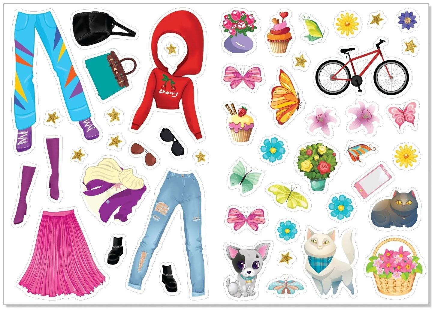 Наклейки «Наряди куколку. Времена года», 12 стр.