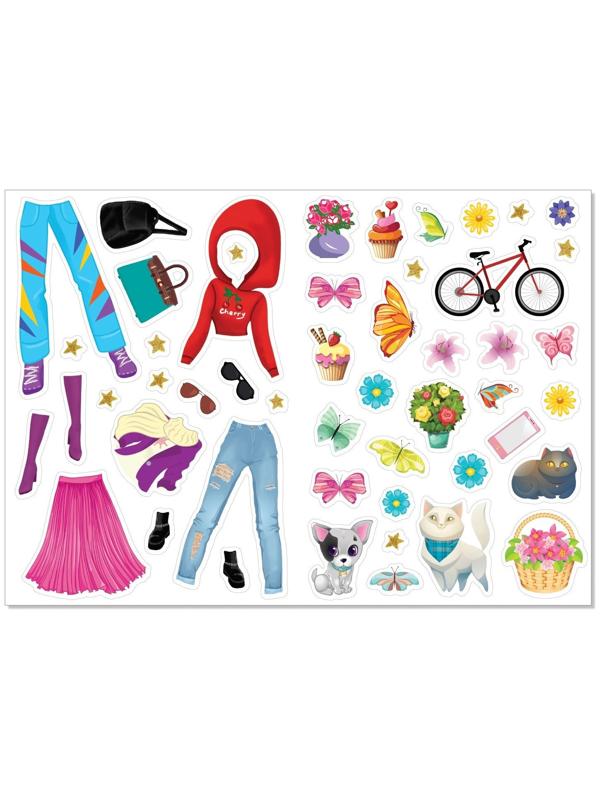 Наклейки «Наряди куколку. Времена года», 12 стр.