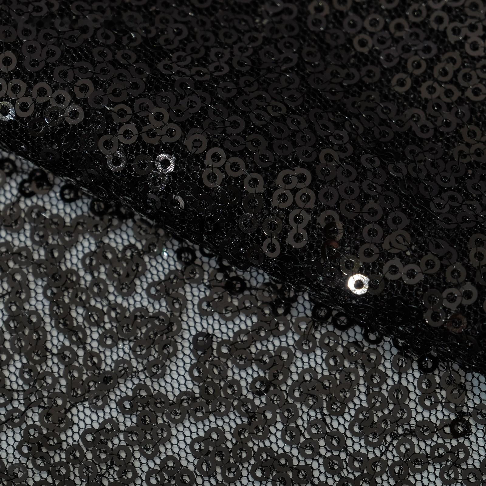 Ткань для пэчворка «Черная» пайетки, 33 × 33 см