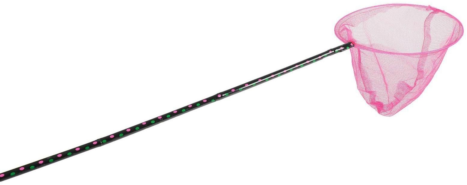 Сачок детский, ручка чёрный горох, 90 см, d=28 см, цвета МИКС