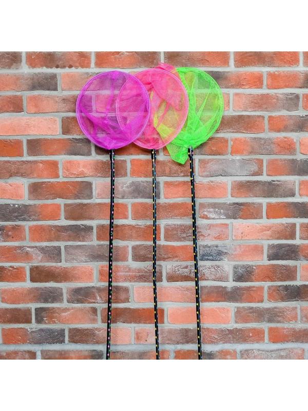 Сачок детский, ручка чёрный горох, 90 см, d=28 см, цвета МИКС