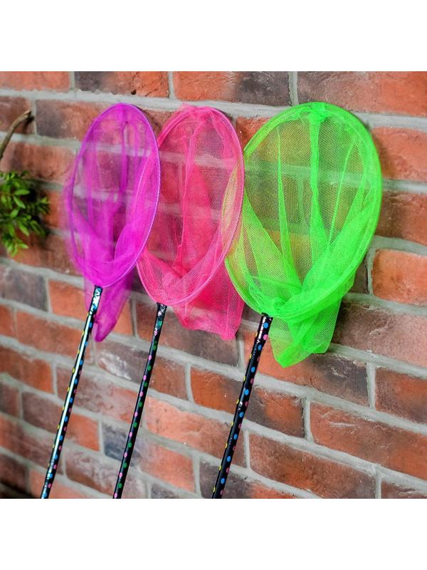 Сачок детский, ручка чёрный горох, 90 см, d=28 см, цвета МИКС