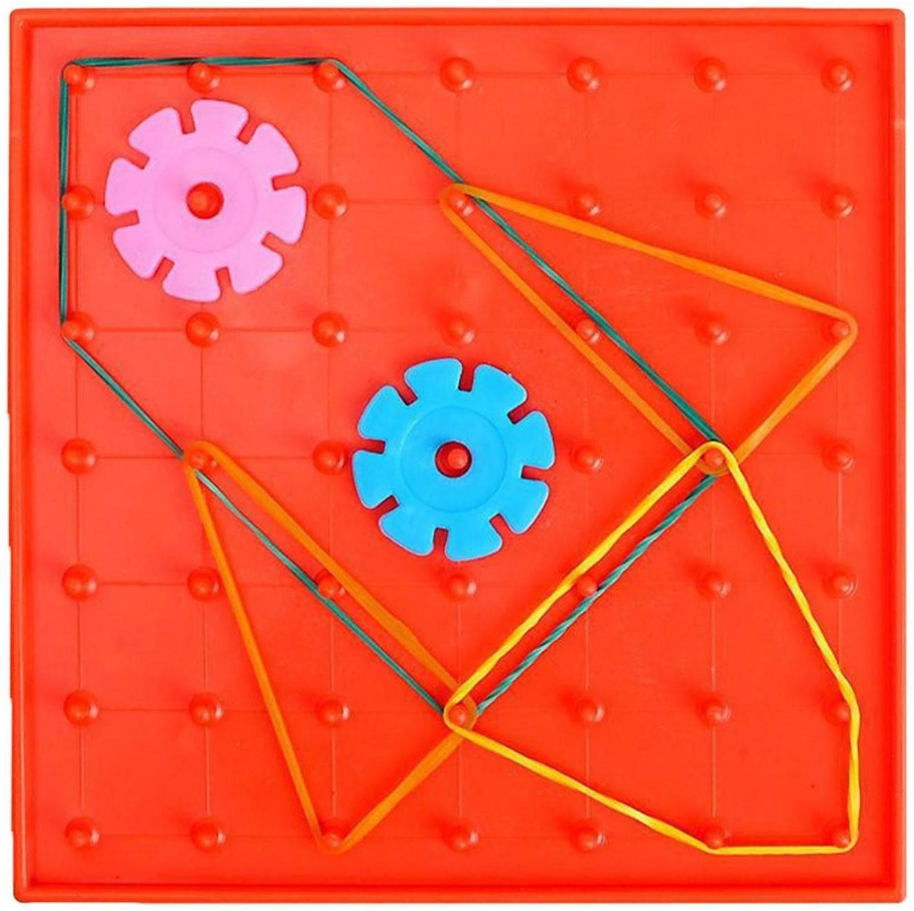 Геоборд «Математический планшет: весёлые картинки» с инструкцией по схемам, цвета МИКС, по методике Монтессори