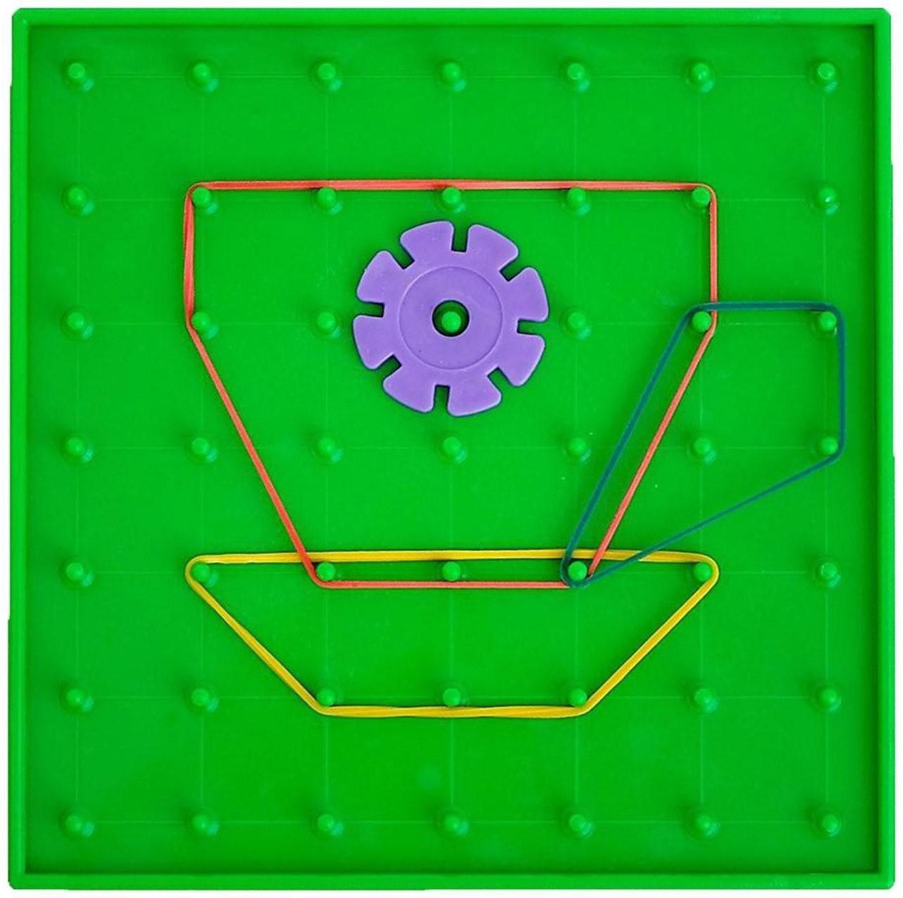 Геоборд «Математический планшет: весёлые картинки» с инструкцией по схемам, цвета МИКС, по методике Монтессори