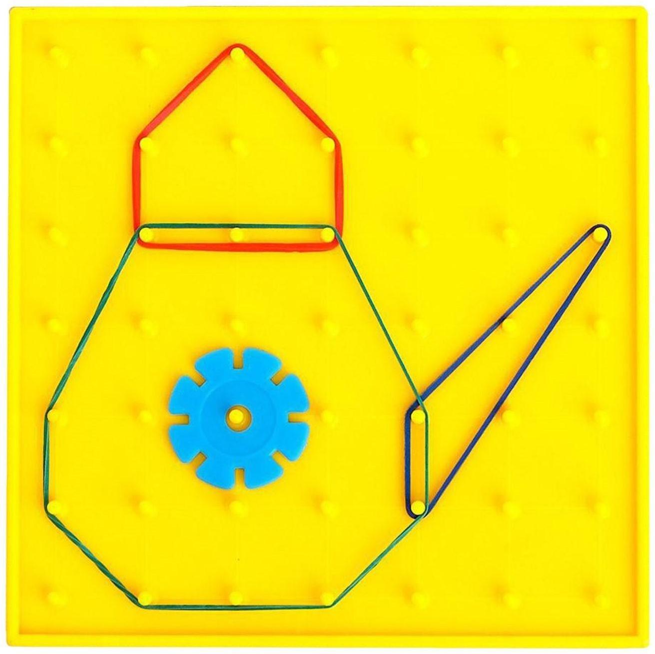 Геоборд «Математический планшет: весёлые картинки» с инструкцией по схемам, цвета МИКС, по методике Монтессори