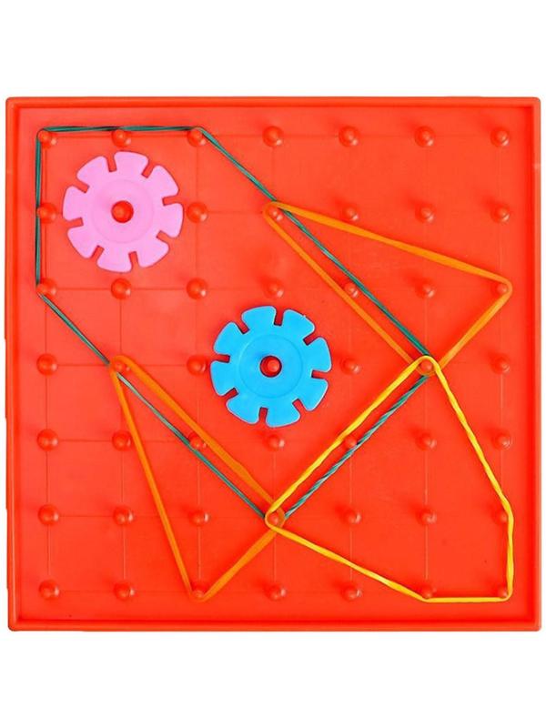 Геоборд «Математический планшет: весёлые картинки» с инструкцией по схемам, цвета МИКС, по методике Монтессори