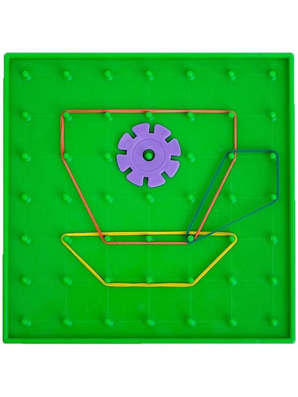 Геоборд «Математический планшет: весёлые картинки» с инструкцией по схемам, цвета МИКС, по методике Монтессори
