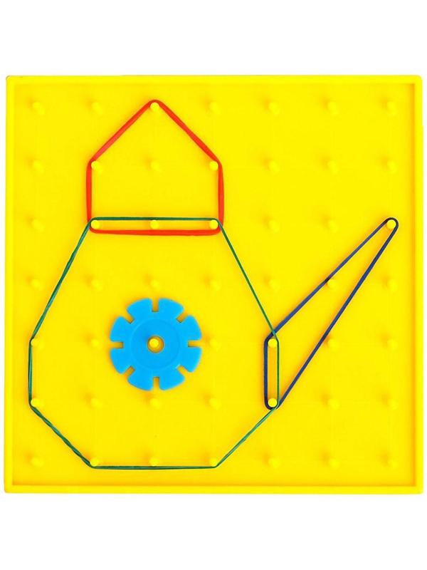 Геоборд «Математический планшет: весёлые картинки» с инструкцией по схемам, цвета МИКС, по методике Монтессори