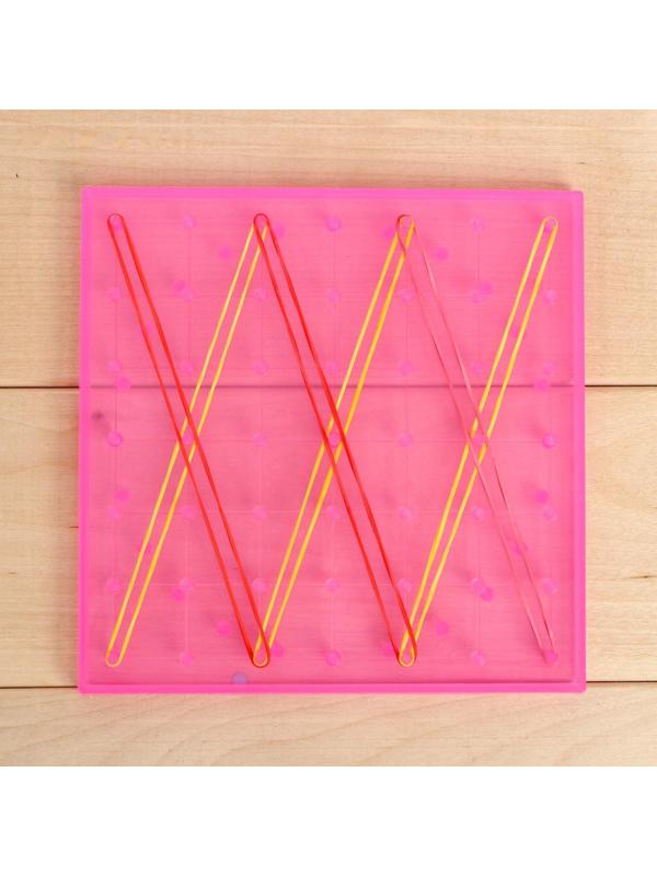 Геоборд двусторонний «Транспорт» со сменными картинками и резиночками, по методике Монтессори