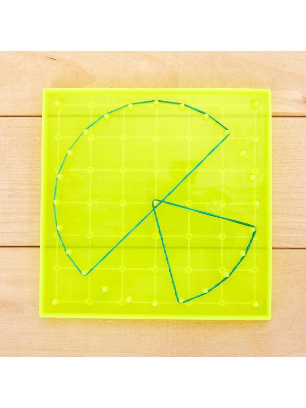 Геоборд двусторонний «Фрукты» со сменными картинками и резиночками, по методике Монтессори, планшет цвет МИКС