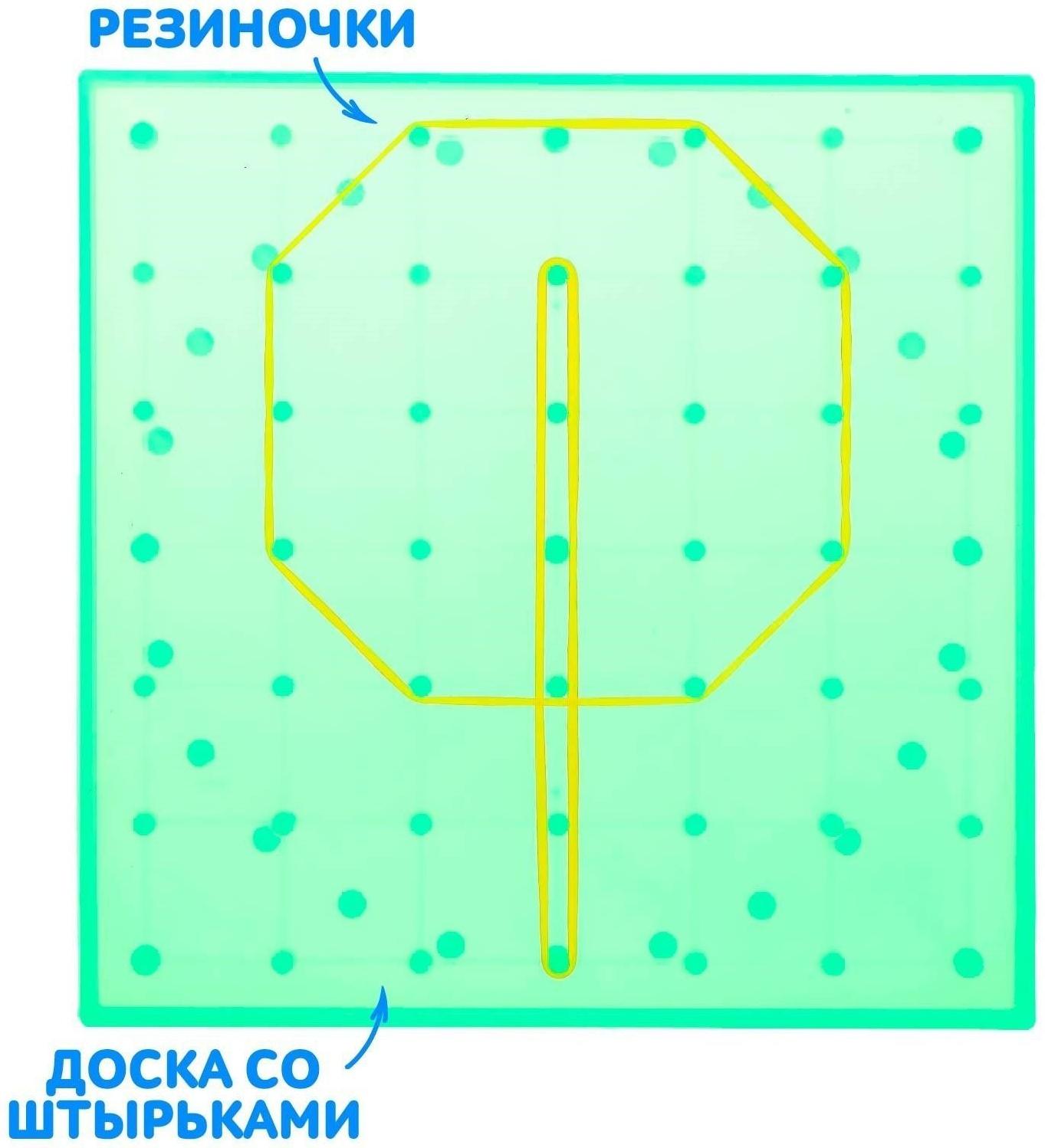 Геоборд двусторонний «Кто что ест?» со сменными картинками и резиночками