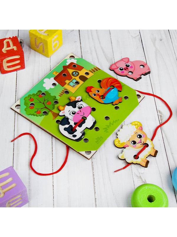 Деревянная игрушка-шнуровка «Ферма»