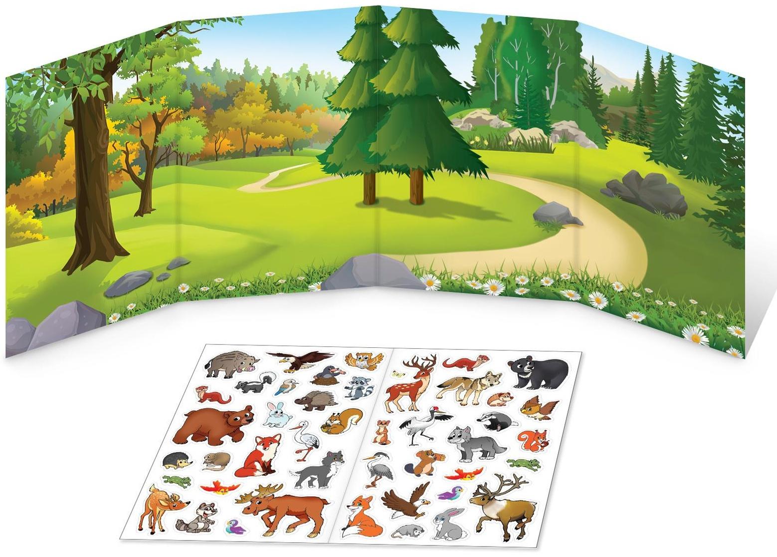 Наклейки многоразовые «Кто живёт в лесу»