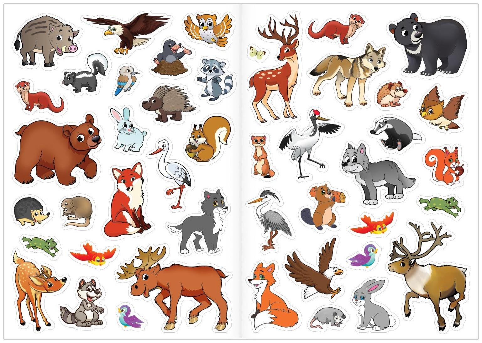 Наклейки многоразовые «Кто живёт в лесу»