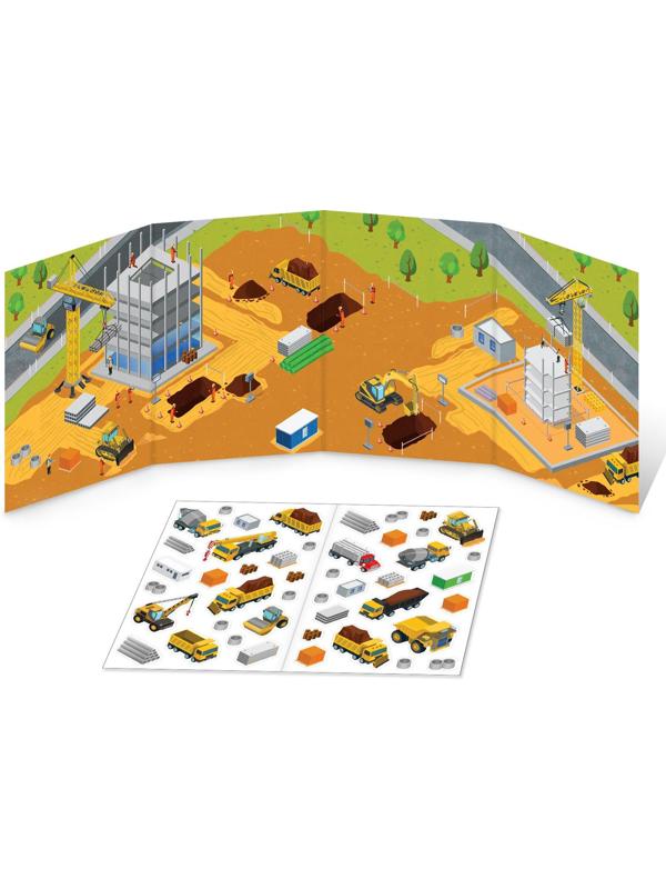 Наклейки многоразовые «Машины на стройке»