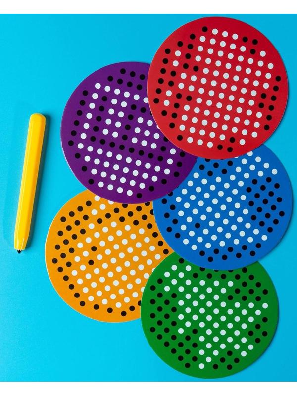 Планшет обучающий «Магнитное рисование», 120 отверстий, 5 карточек, цвет чёрный