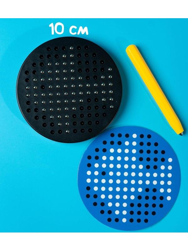 Планшет обучающий «Магнитное рисование», 120 отверстий, 5 карточек, цвет чёрный