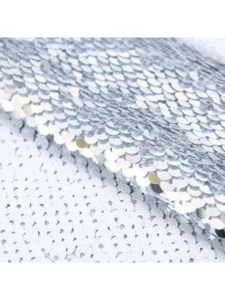 Ткань для пэчворка «Матовая белая-серебряная» 33 × 33 см