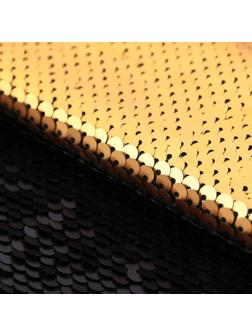 Ткань для пэчворка «Матовая черная-золотая», 33 × 33 см