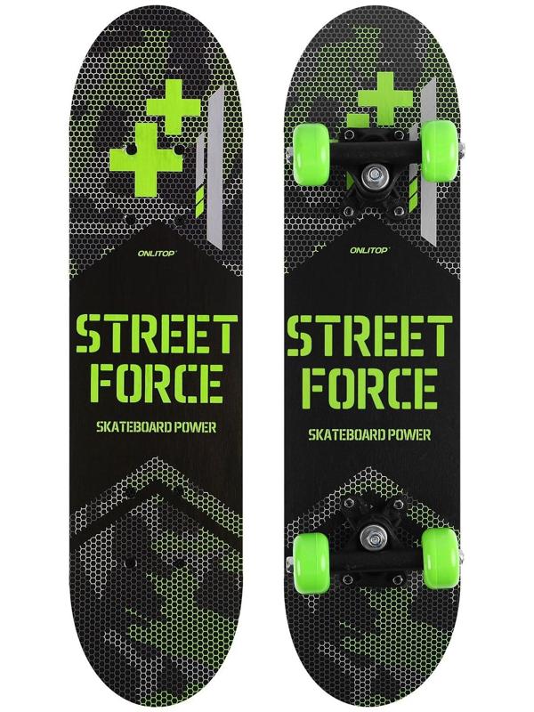 Скейтборд подростковый STREET FORCE 62х16 см, колёса PVC d=50 мм