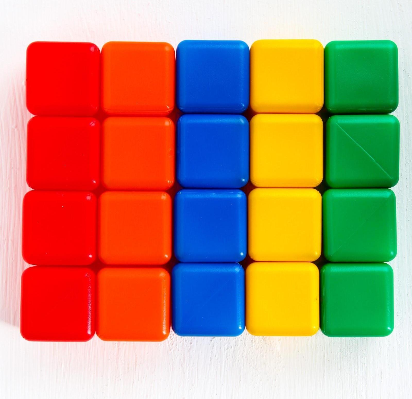 Набор цветных кубиков, «Смешарики», 20 шт., 4×4 см