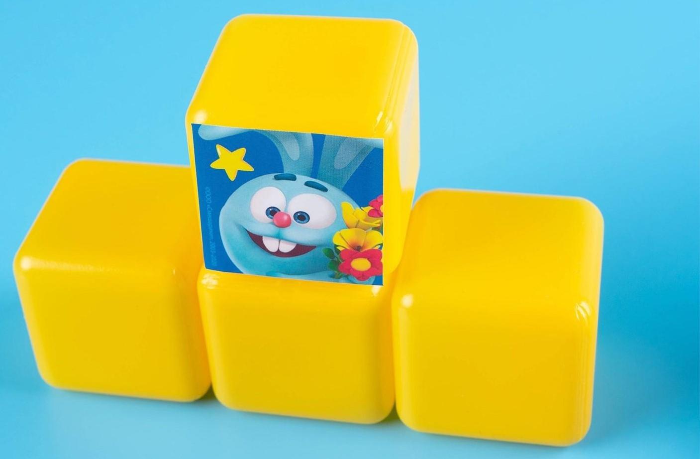 Набор цветных кубиков, «Смешарики», 20 шт., 4×4 см