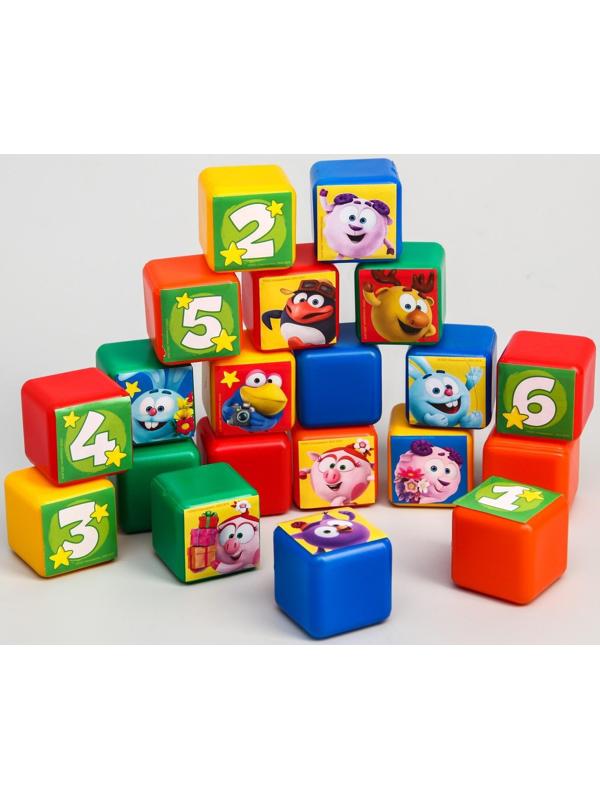 Набор цветных кубиков, «Смешарики», 20 шт., 4×4 см
