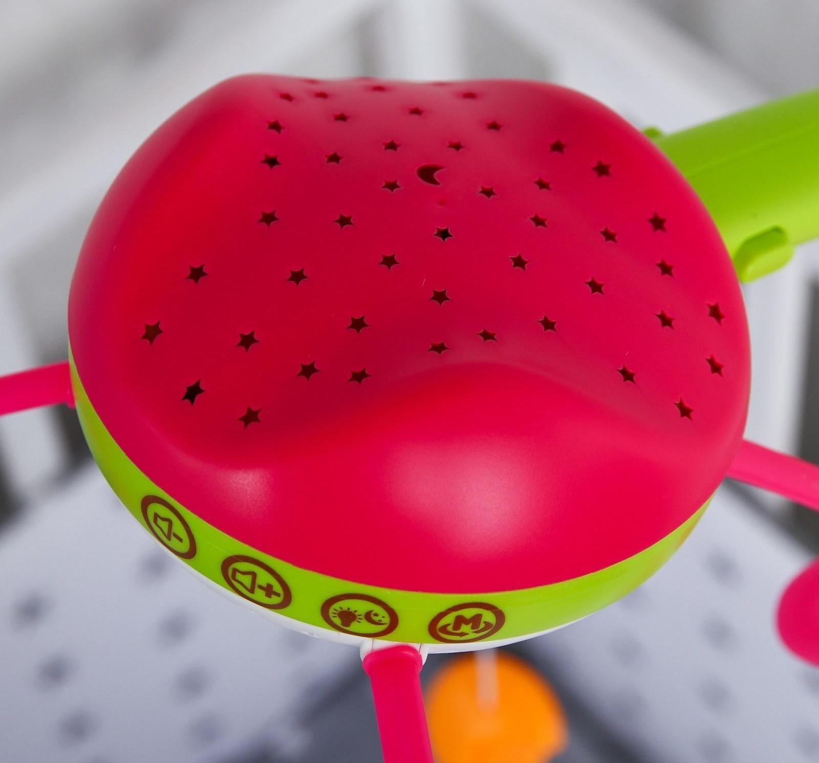 Мобиль музыкальный «Яркие птички», с ночником + пульт, цвет МИКС