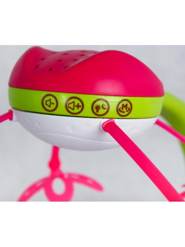 Мобиль музыкальный «Яркие птички», с ночником + пульт, цвет МИКС