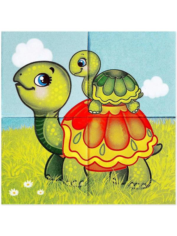 Кубики картонные «Мамы и дети», 4 шт