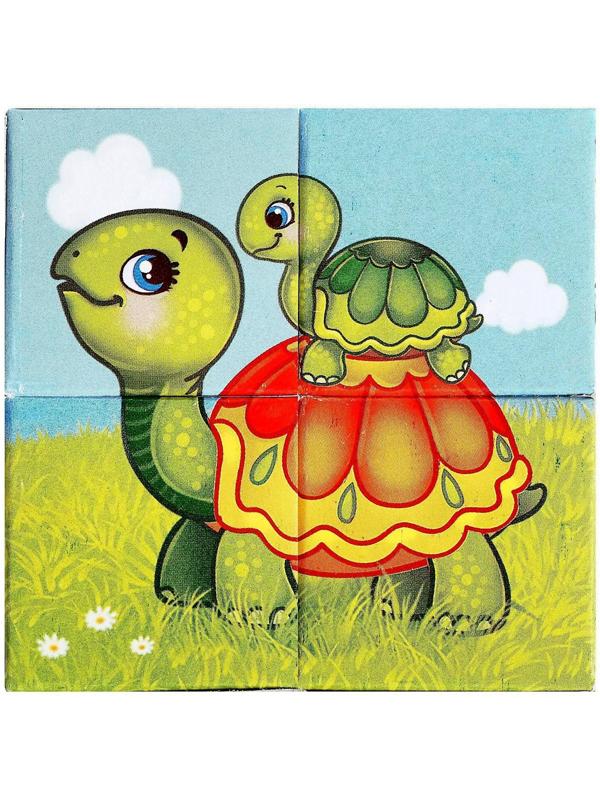 Кубики картонные «Мамы и дети», 4 шт