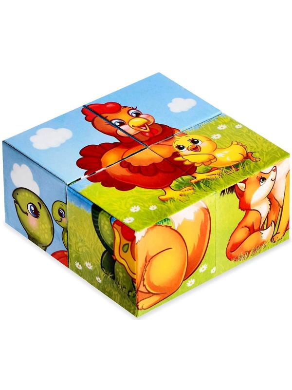 Кубики картонные «Мамы и дети», 4 шт