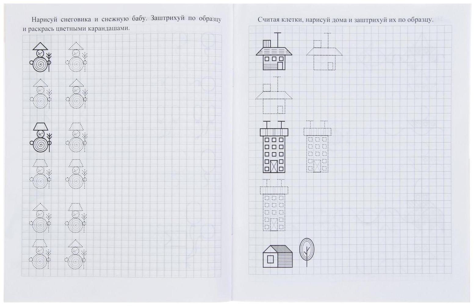 Дошкольный тренажёр. Прописи «Готовим руку к письму по клеточкам», для детей 5-6 лет