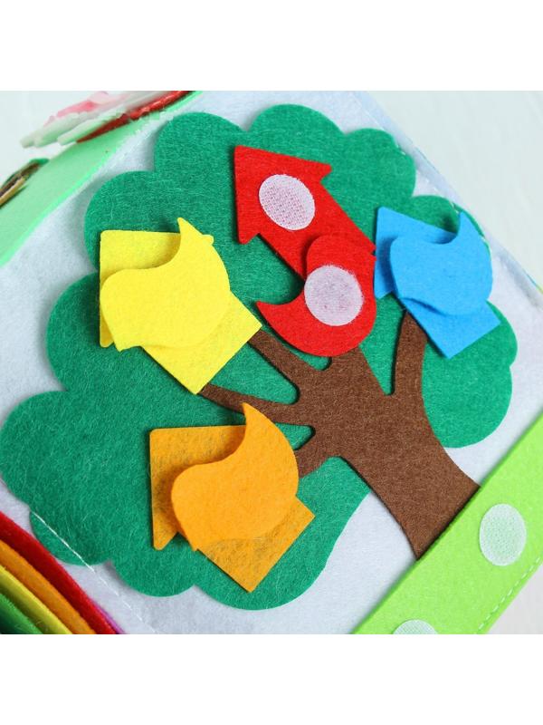 Мягкий бизикубик «Изучаем цвета и формы» текстильный, 15×15 см