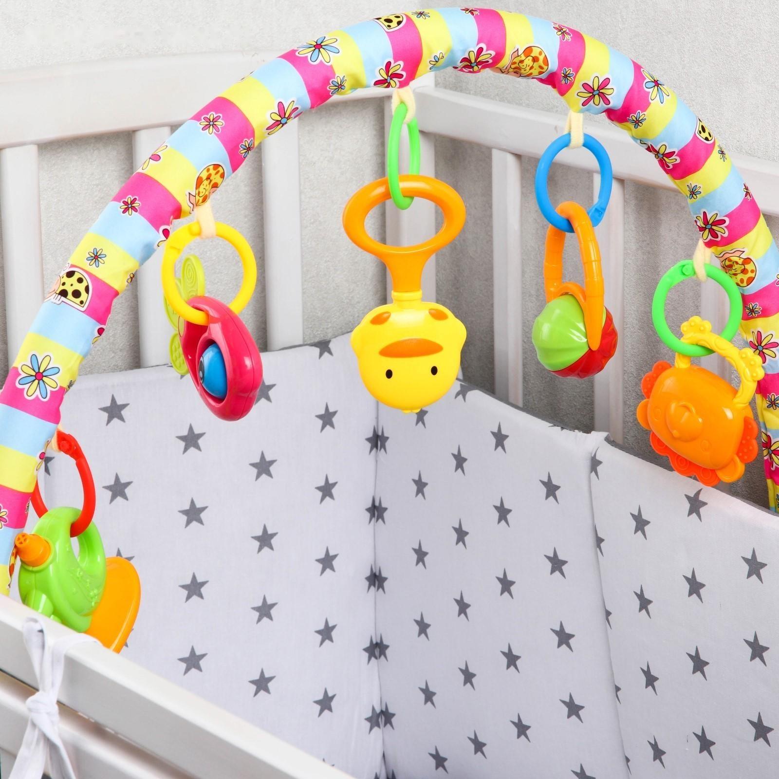 Дуга игровая мягкая на коляску/кроватку «Цыпленок», 43 - 63 см