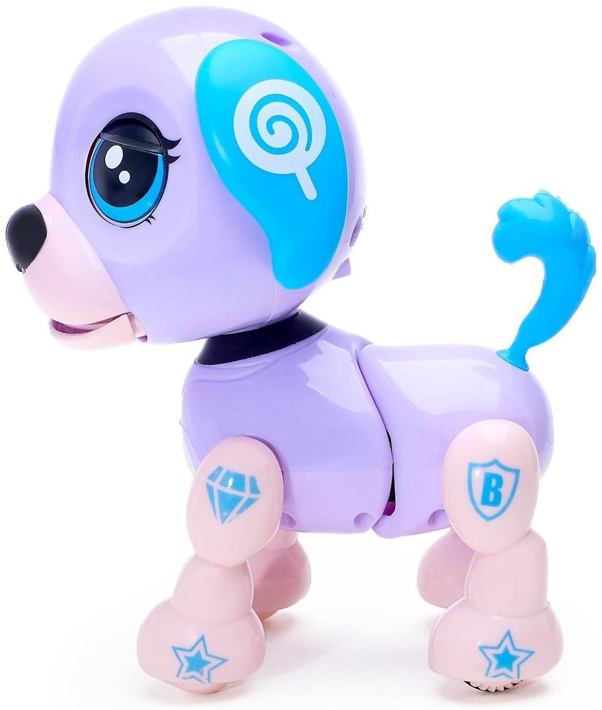 Интерактивная игрушка-щенок «Маленький друг», поёт песенки, отвечает на вопросы, цвет фиолетовый