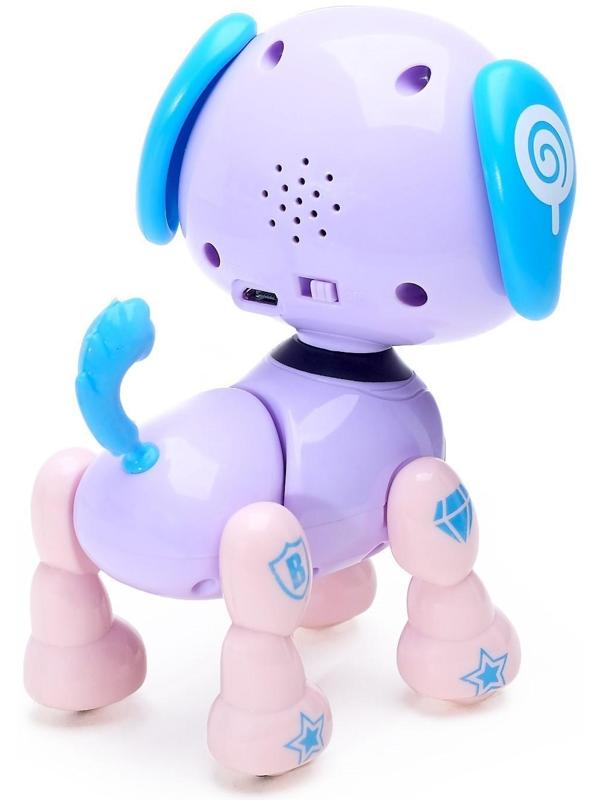 Интерактивная игрушка-щенок «Маленький друг», поёт песенки, отвечает на вопросы, цвет фиолетовый