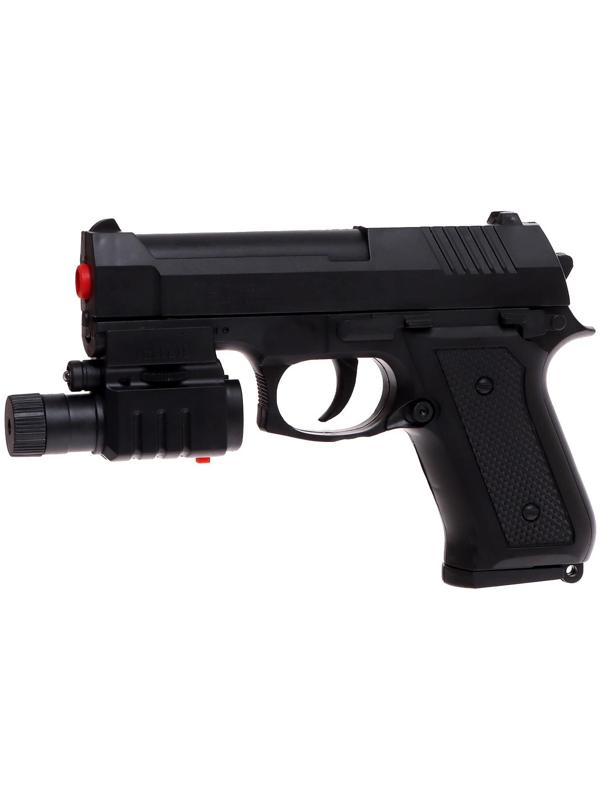 Пистолет пневматический детский «Агент» с лазером и фонариком